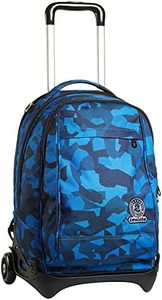 Invicta Trolley Scuola Tech, Blu, Camo Squared, 3 in 1, Triplo Uso, Zaino con Carrello Sganciabile e Crossover System, Zaini e Trolley, Viaggio, Unisex