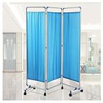 Rolling 3 Panel Medical Privacy Screen On Wheels, Adult Foldable Room Divider For Clinic/Ward/Exam Room, Space Saving