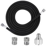 Nylon Braided Airbrush Hose 1.8m/6ft Airbrush Hose 1/8"BSP - 1/8"(1/4") BSP Air Hose with Adaptor Kit Male and Female Hose Connection for Badger,Paasche,Iwata,Master Airbrush