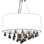 vidaXL Crystal Chandelier- White, Metal and Glass, 85 Crystals, Modern Style, Spectacular Light Effect- Ideal for Living Room or Office