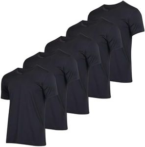 Real Essentials Athletic V Neck Tshirt Shirts T-Shirts Men Quick Dry Fit Tops Dri Fit Short Sleeve Active Wear Training Exercise Fitness Workout Shirt Tee Tees Gym Sports Top, Set 6, 3XL, Pack of 5