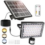 Linke 30W Solar Flood Lights Outdoor Motion Sensor, 2700K/4000K/6500K Solar Spot Lights with Remote Control, IP66 Waterproof Outside Lights Solar Powered Floodlights for Yard Garage Garden