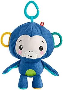 Fisher-Price GRR32-2-in-1 Cuddly Monkey, Plush Toy for Takeaway, Baby Toy with Teething Aid, Baby Toy from Birth