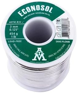 AIM Econosol 97/3 Lead-Free 0.125inch Solid Solder Wire for Plumbing Repairs (454g / 16oz)