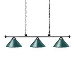 Wellmet Pool Table Light, 59” Hanging Billiard Lights, Adjustable Kitchen Island Lighting Fixture for Billiard Bar Table, Green