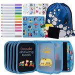 Erasable Drawing Pad, 8inch Plane Activities for Kids, Doodle Book for Kids 3 4 5 6 7 8 Year Old Boy Girl Birthday Gifts, 14 Pages for Magic Drawing with 12 Pens