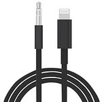 LAX Aux Cord for iPhone in Car, Apple MFi Certified Lightning to 3.5mm AUX Audio Cable Compatible for iPhone 14/13/12/11/XS/XR/X 8 7 6 5, iPad, iPod to Speaker/Home Stereo/Headphone, 3.3FT Black