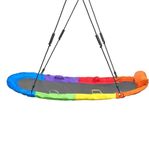 Toy Park Surf Swing Hammock - Kids Indoor/Outdoor Giant Oval Platform Swing Mat – Great for Tree, Swing Set, Backyard, Playground, Playroom