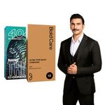 Bold Care Ultra Thin Long Last Condoms - Lubricated, Natural Latex - Pack of 10 + Bold Care 404 Super Nano Thin Condoms For Men - 50 Microns, Intense Fit with a Barely There Feel - Pack of 10 - Combo