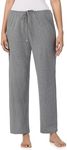 Nautica Womens Sleep Pants - Lightweight, Breathable Pajama Bottoms - Cotton Sleepwear & Loungewear, Heather Grey, Large