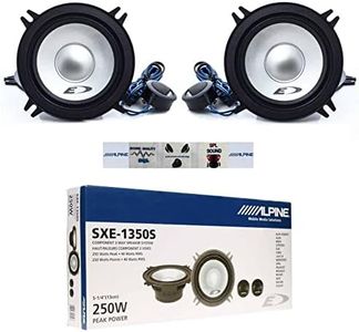 1 Kit Alpine SXE-1350S Sistema de 2 vías 13,00 cm Altavoces Grises de 130 mm 5" 40 Watt rms y 250 Watt MAX impedancia 4 Ohm, por par + 5 Stickers Gratis