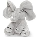 Tippi Peek a Boo Elephant Toy - Interactive Singing Elephant Teddy With Flapping Ears - For Newborn Baby Boys or Girls - Soft Toy Peekaboo Elephant For Babies 0-12 Months +