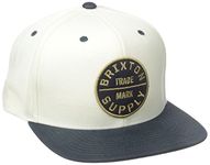 Brixton Men's Oath Iii Medium Profile Adjustable Snapback Hat Baseball Cap, Off White/Navy, One Size