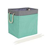 Amazon Basics Foldable Fabric Rectangle Laundry Hamper With Detachable Brackets, Jade Green, 40.6 cm x 33 cm x 43.6 cm