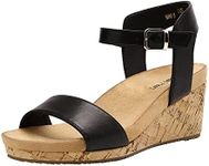 DREAM PAIRS Womens Open Toe Buckle Ankle Strap Platform Wedge Sandal, Black/Pu-11 (Nini-8)