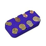 kwmobile Holder for Euro Coins - 8 Dispensers from 1 Cent to 2 Euros - EU Coin Money Change Sorter Classifier Organiser - Blue