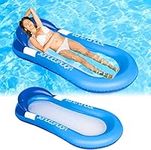 Pool Inflatables Lilo,Inflatable Pool Floats Rafts for Adults,Relax Swimming Pool Lounger,Water Floating Hammock Mattress Pool Noodle Toys Sunbath Air Beds for Beach,Tanning,Paddling