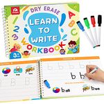 Coogam Writing Learning Workbook, Numbers Letters Exercise Book, ABC Alphabet Sight Words Handwriting Educational Montessori Toy for Home Classroom Nursery Preschool Children