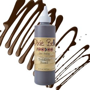 Dixie Belle Voodoo Gel Stain - Tobacco Road (8oz) - Warm Brown Water-Based Stain for Wood Projects - Made in The USA - Wood Grain Enhancer - 8 Fl Oz