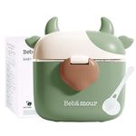 Bebamour Baby Milk Powder Dispenser Pot Formula Dispenser for Baby Snack Dispenser,230G Milk Powder,450ML, Green