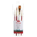 Princeton Heritage, Series 4050, Synthetic Sable Paint Brush for Watercolor, Set of 4