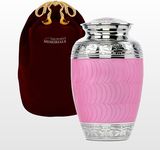 Trupoint Memorials Cremation Urns for Human Ashes - Decorative Urns, Urns for Human Ashes Female & Male, Urns for Ashes Adult Female, Funeral Urns - Light Pink, Large