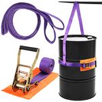 IDSWorld Drum Handling Sling Heavy-Duty Barrel Lifting Rachet Strap for 55 Gallon Drum Capacity up to 1000lb with Protector