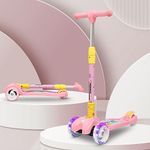 R for Rabbit Road Runner Scooter for Kids of 3 to 14 Years Age 4 Adjustable Height, Foldable, LED PU Wheels & Weight Capacity 75 kgs Kick Scooter with Brakes | 6 Months Warranty | (Pink)