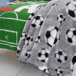 Catherine Lansfield Kids Cosy Football Fleece 120x150cm Blanket Throw Grey