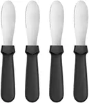 New Star Foodservice 43013 Plastic Handle Butter Spreader, 8.75-Inch, Black, Set of 4