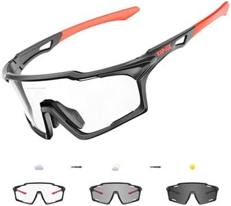 KAPVOE Gafas de Ciclismo Fotocromáticas, Protección UV400, Marco TR90, Gafas de Sol Deportivas Transparentes para Hombre y Mujer, Adecuadas para Correr, Béisbol y Otras Actividades al Aire Libre 04