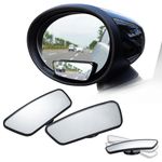 Spurtar 2 Pack Blind Spot Mirrors for Cars, HD Glass Framed Convex Rear View Blind Spot Mirror Stick on with 360° Rotation Adjustable blindspot mirror for Trucks, Cars, SUVs, RVs, and Vans
