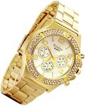 Gold Hip-Hop Watch for Men [Upgraded] Japan Quartz 30M Waterproof Dress Casual Watch for Halloween