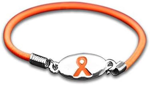 Leukemia Awareness Orange Ribbon Stretch Bracelets (10 Bracelets in a Bag)