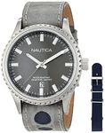 Nautica Men's Analogue Quartz Watch with Leather Strap NAD14532G