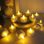 Amster Electric Tea Lights - Realistic Flameless LED Tealight Candles with Warm White Light for Home Décor, Wedding, Party, Diwali, Ganpati, Navratri, Anniversary Decor (Pack of 12)