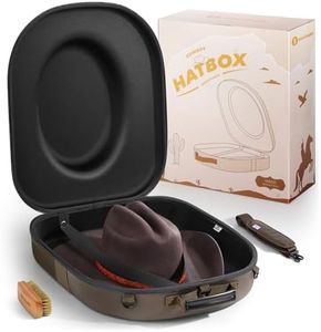 BRANTMAKER Cowboy Hat Box, Cowboy Hat Case for Travel, Crush Proof Storage for Western/Panama/Fedora, Carrier with Adjustable Shoulder Strap & Brush