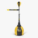 SPARBAR® PRO 6X - Standing Boxing Speed Bag for Adults & Professional Boxers - Adjustable Height Stand - Training Workout Punch Ball, Made of Leather (Yellow)