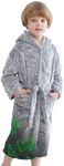 ALLINCOZY Game Robe for Boys Age 11-12, Glow in The Dark Hooded Kids Bathrobe 3-12 Years, Sleepwear Birthday Gifts for Girls