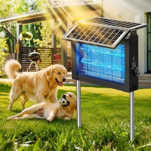 Solar Bug Zapper Outdoor with Dual Solar Panels, 4500V Mosquito Zapper