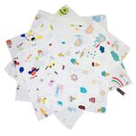 CLUZE Double Layered Cotton Handkerchief For Women, Girls, Kids/Pure Face Towel, Casual Style Printed Hanky (White) (25X25 Cm) (6)