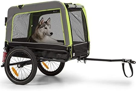 Klarfit Husky Vario Carrello Bici per Cani 2in1, Rimorchio Bici in Tela Oxford 600D, Trasportino Cane, Bici Pieghevole con Accessori di Sicurezza, Cargo Bike per Cani di Taglia Media Max 40kg