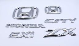 Car Name Emblem Monogram Logo Sign Badge Decals Sticker Chrome Plastic for (Honda City ZX Exi)