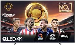 Hisense 100 Inch 4K QLED Smart TV 100E7NQTUK - Quantum Dot Colour, 4K AI Processor, Dolby Vision Atmos, Smooth Motion, Sports Mode, Vidaa OS with Freely, Youtube, Netflix and Disney+ (2024 Model)