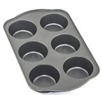 SOFINNI 6 Cup Jumbo Muffin Pan, Tin Cake Pie Cookie Baking Tins Bundt Mold Cupcake Molds Cheesecake Sheet, 3.5" Each Cup