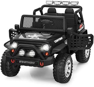 COSTWAY Elektroauto für Kinder, 12V Elektro Kinderauto mit Musik & Hupe & USB & MP3 & Radio, 3 Geschwindigkeiten, inkl. Fernbedienung, Jeep Auto für Kinder ab 3 Jahren (Schwarz)