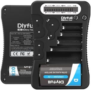 Dlyfull Battery Tester for AA AAA C D 9V, Button Cell & Household Batteries