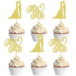 Blumomon 24Pcs Anniversary Cake Toppers Gold Weddding Anniversary Heart Cake Decoration for Gold Wedding Celebration Party Supplies