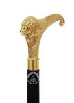 Humaira Nautical Solid Brass Lion Head Handle Wooden Walking Stick Cane Vintage Designer Handmade