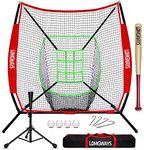 7'x7' Baseball Practice Net for Hitting and Pitching, Portable Softball Net for Batting with Carrying Bag